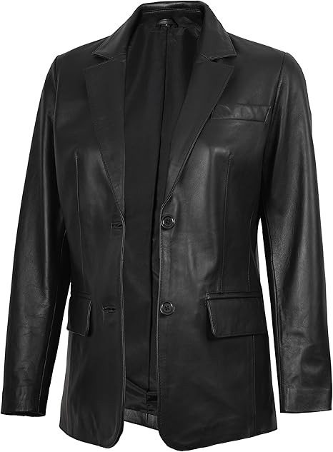 Decrum Leather Blazer Women - Casual Stylish Real Lambskin Leather Jackets for Women